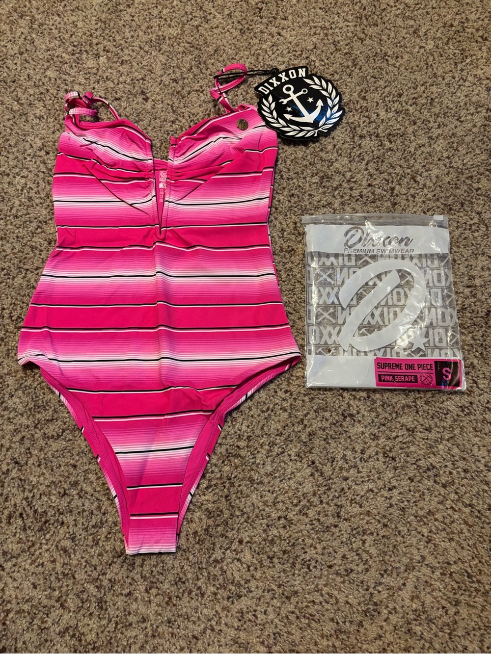 Dixxon Supreme One Piece Pink Serape Swimsuit size S